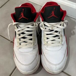 Jordan Red and White Sneakers